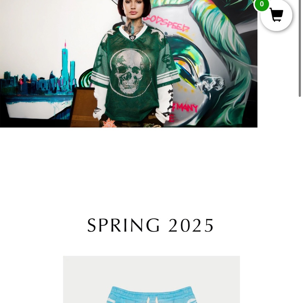 Green Skull Long Sleeve Tee GODSPEED